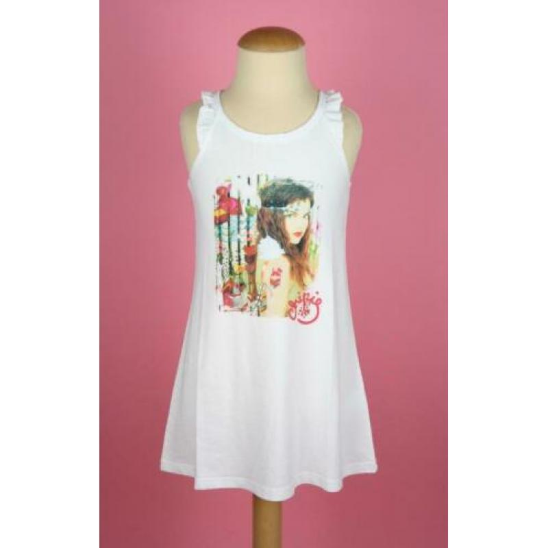 *NIEUW* Chipie tuniek jurk wit met Ibiza-stijl print mt 116