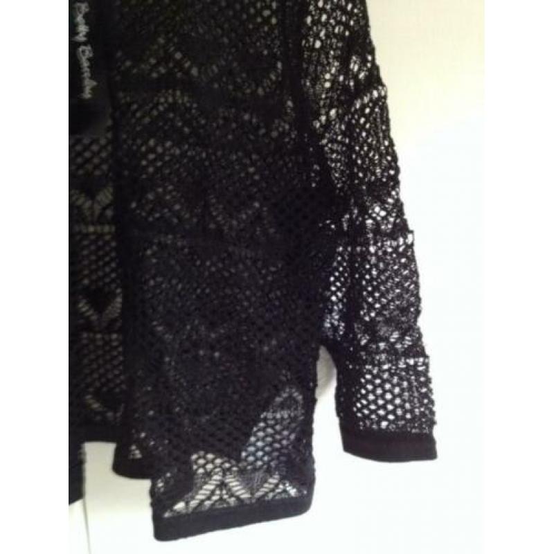 Betty barclay zwart linnen vest / kanten vestje mt 40 nieuw