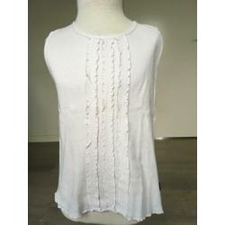 LITTLE SISTER ribbeltjes shirt wit mt 128 nette staat ZD