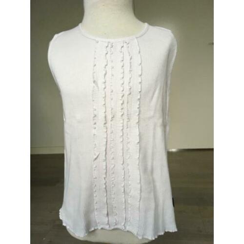 LITTLE SISTER ribbeltjes shirt wit mt 128 nette staat ZD