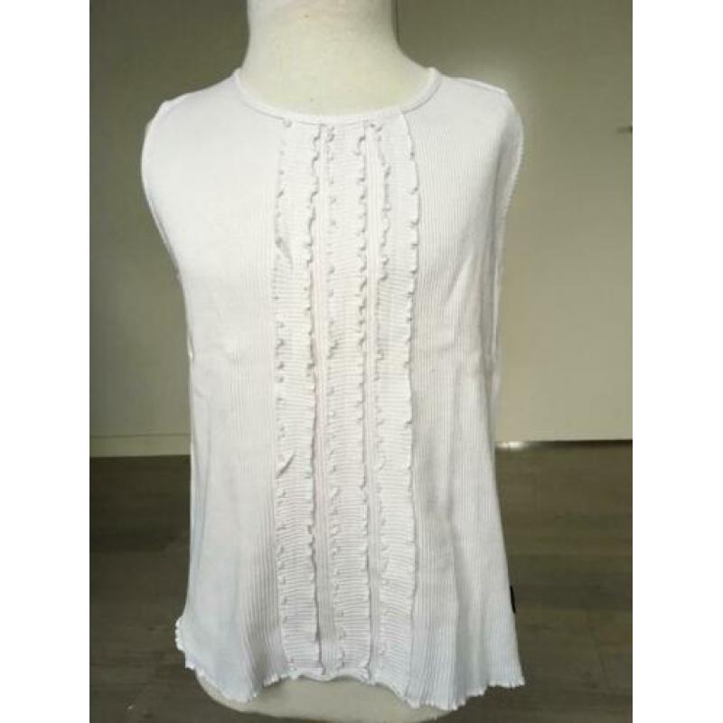 LITTLE SISTER ribbeltjes shirt wit mt 128 nette staat ZD