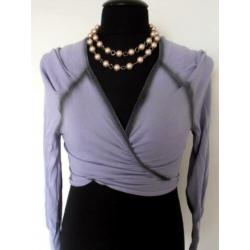 Bandolera - prachtig lila bolero vest met bies mt 40