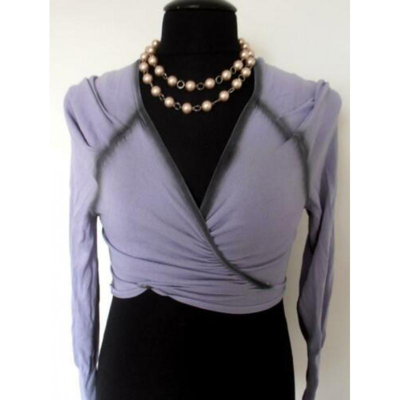 Bandolera - prachtig lila bolero vest met bies mt 40