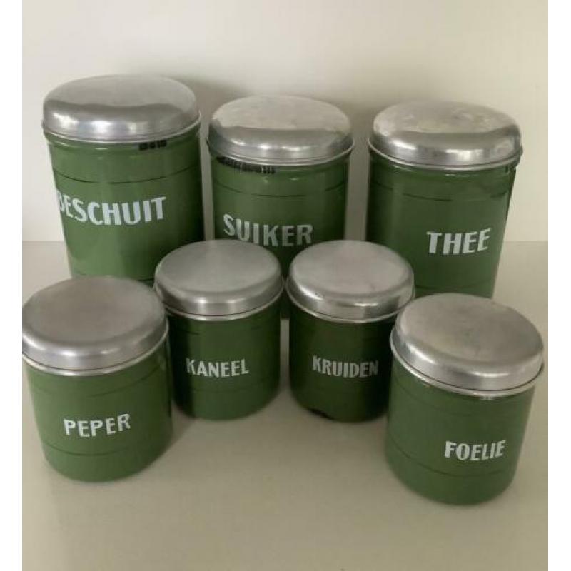 Vintage blikken emaille groen