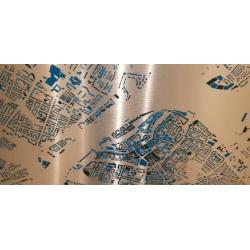 kunstobject plattegrond dordrecht op aluminium