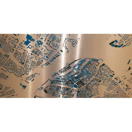 kunstobject plattegrond dordrecht op aluminium