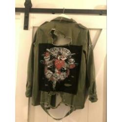 Zara Guns n’ Roses jack legergroen maat s!