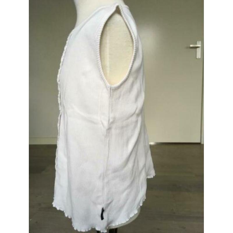 LITTLE SISTER ribbeltjes shirt wit mt 128 nette staat ZD