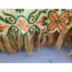 Vintage sprei/kleed/plaid 200x260 Geel groen, tweezijdig!
