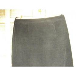 Nette zwart katoenen rib rok volant strook MISS ETAM 40 zgan