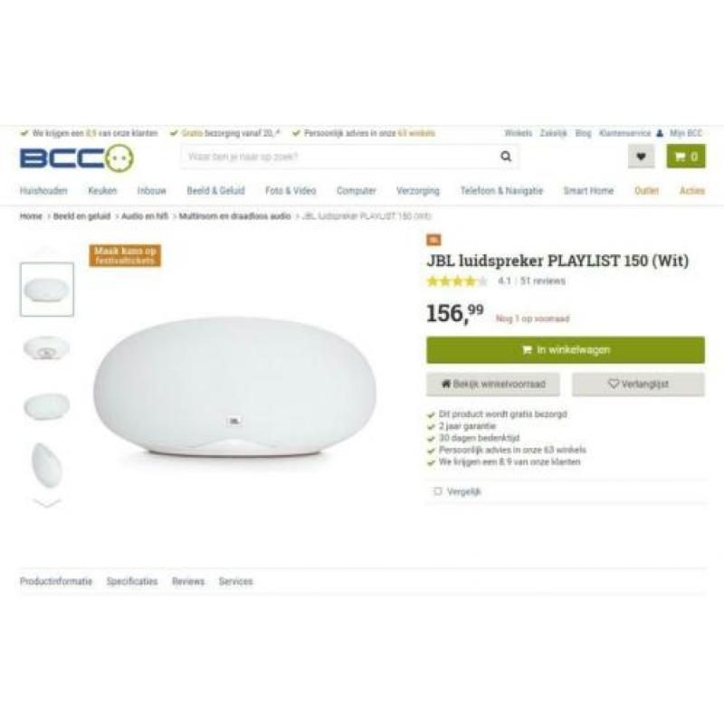 JBL playlist by Harman Kardon van €156,95 voor €90