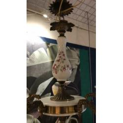 Mooie lamp van porselein en messing
