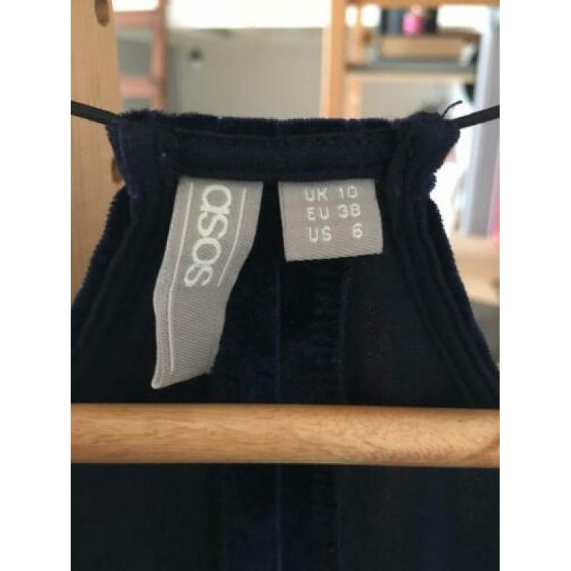 Asos Velvet Blauwe Galajurk, Maat M (S of L kan ook)