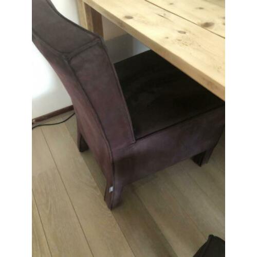 Design Eetkamerstoelen bruin-taupe, 4 stuks, in nieuwstaat