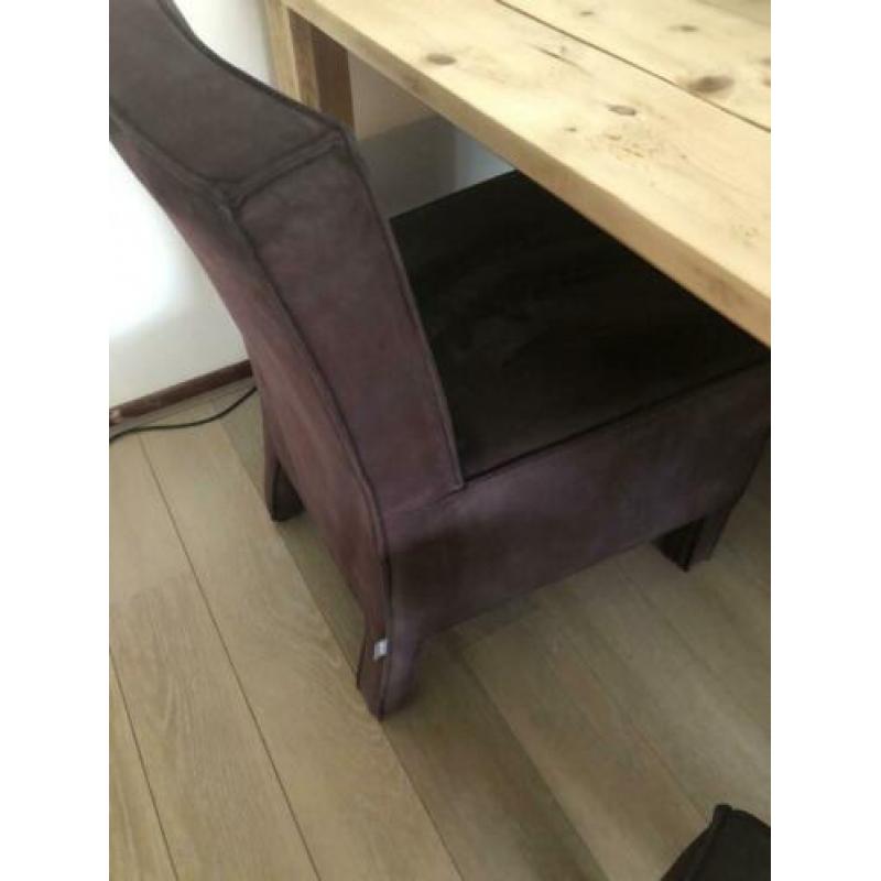 Design Eetkamerstoelen bruin-taupe, 4 stuks, in nieuwstaat