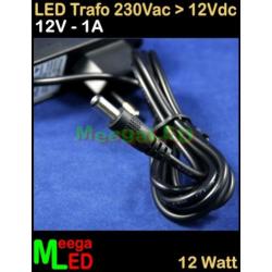 LED Trafo Voeding Adapter Driver - 230V > 12V - 1A = 12W