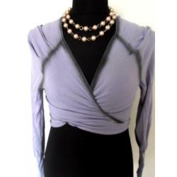 Bandolera - prachtig lila bolero vest met bies mt 40