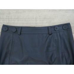 Donkerblauw leren-look rok maat 38