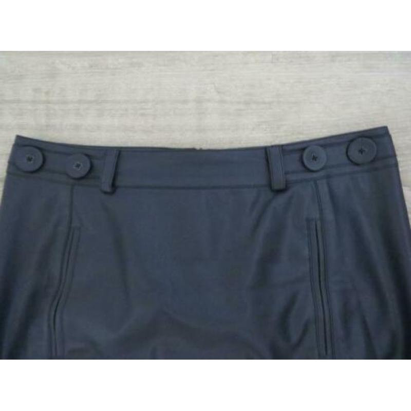 Donkerblauw leren-look rok maat 38