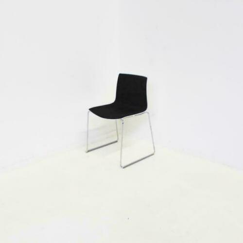 Arper Catifa 46 Design Stoelen, Slede-Stoelen, Bruin / Wit
