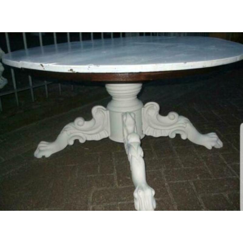 Prachtige brocante barok salontafel in landelijke styl
