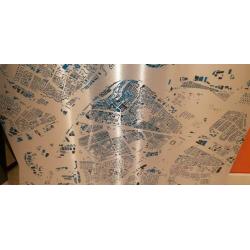 kunstobject plattegrond dordrecht op aluminium