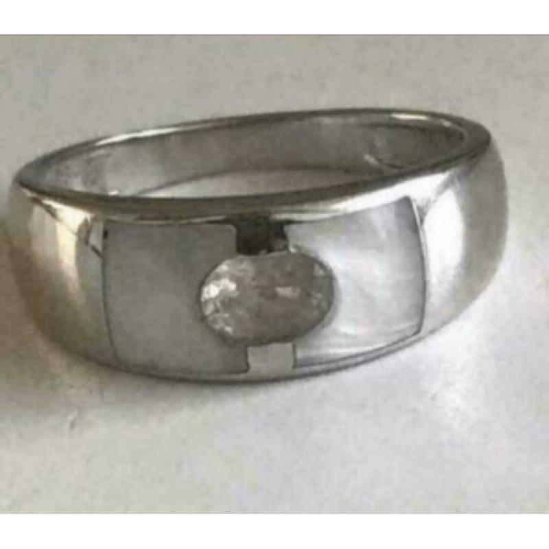 Zilveren DESIGN ring met PARELMOER