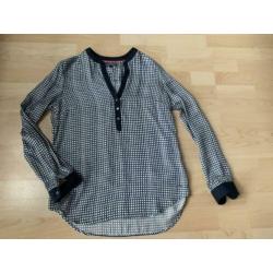 Tommy Hilfiger - Blauw wit geruite blouse maat 8