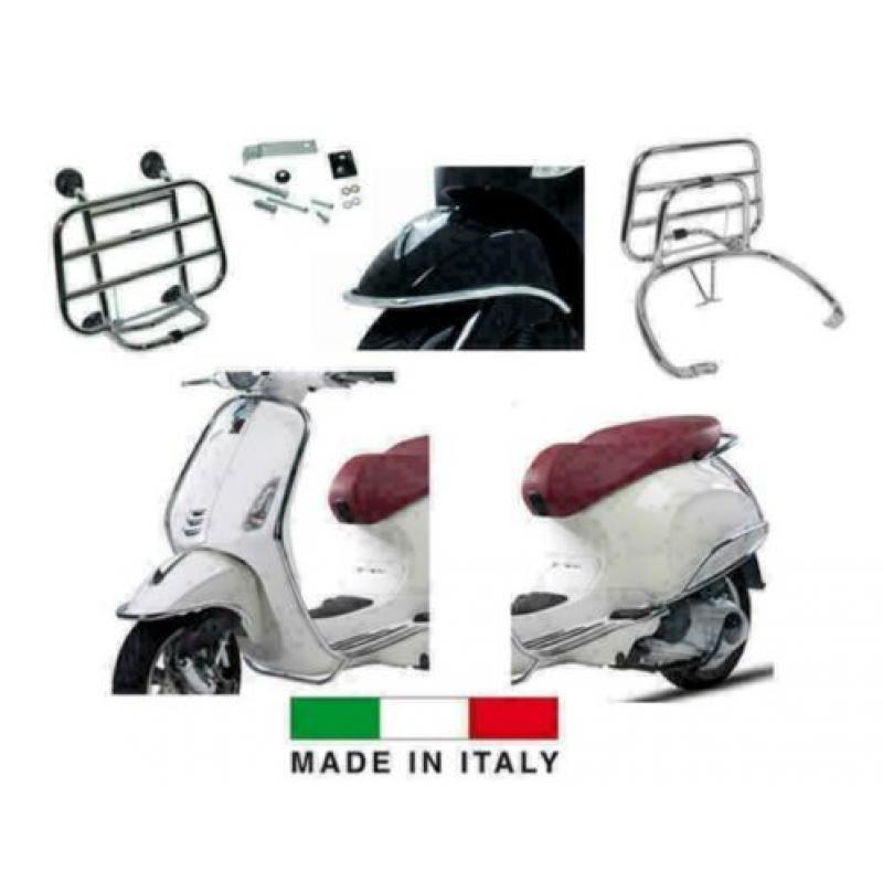 Vespa Sprint Primavera sierbeugelset + dragers chroom NIEUW