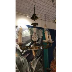 Mooie lamp van porselein en messing