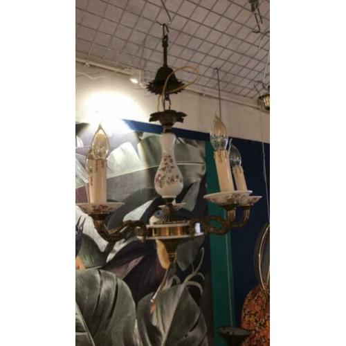 Mooie lamp van porselein en messing