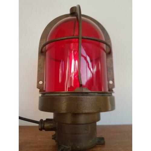 Industriële messing XL scheepslamp kooilamp plafondlamp