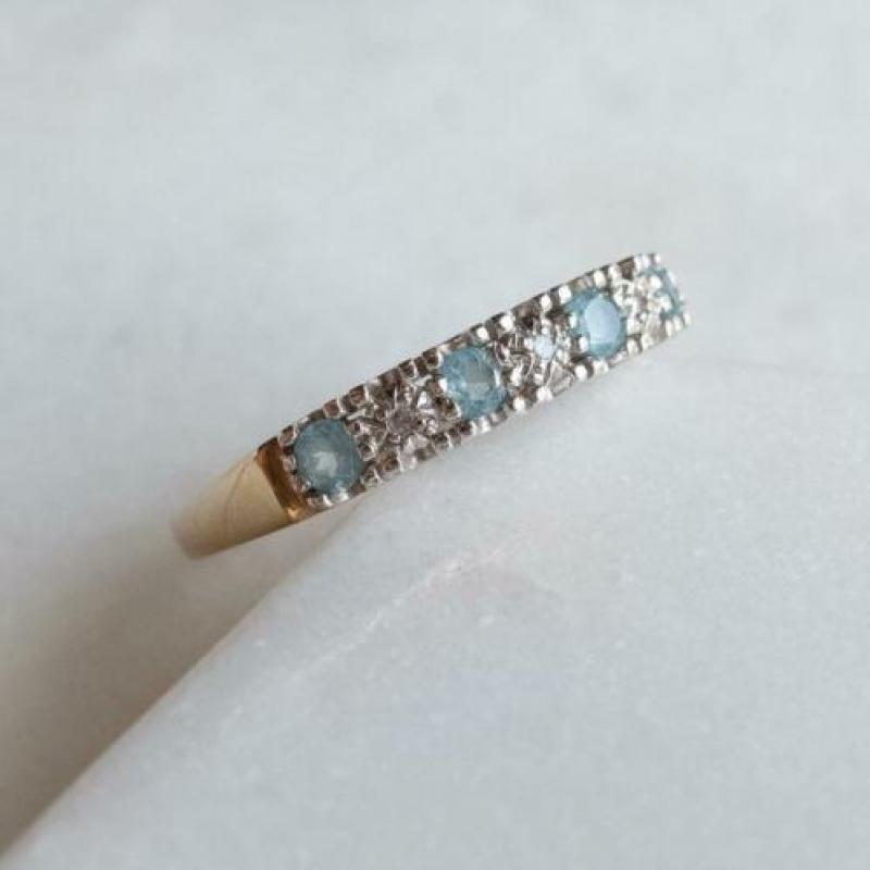 gouden ring topaz en diamanten