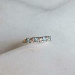 gouden ring topaz en diamanten