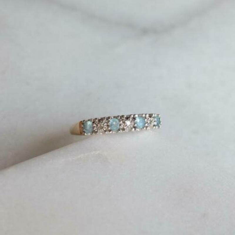 gouden ring topaz en diamanten