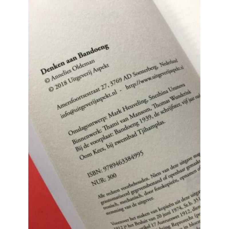 Denken aan Bandoeng / Ned. Indië / nieuw / 2018