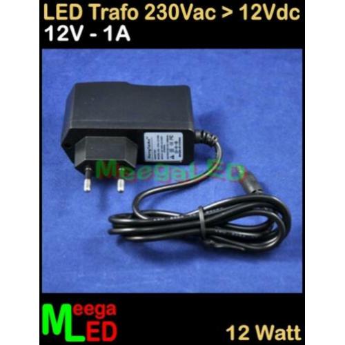 LED Trafo Voeding Adapter Driver - 230V > 12V - 1A = 12W