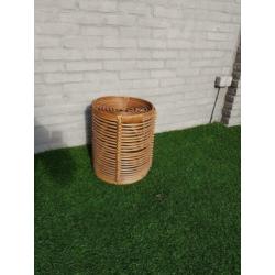 Vintage rotan kruk bijzettafel 41 cm hoog dia 33 cm Verzend