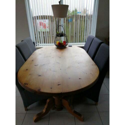 grenen ovale eettafel