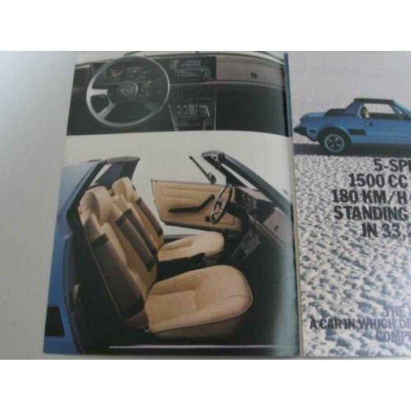 FX 034 folder Fiat X1/9 1500 nr 2.0418-10/78 Uitvouwfolder,