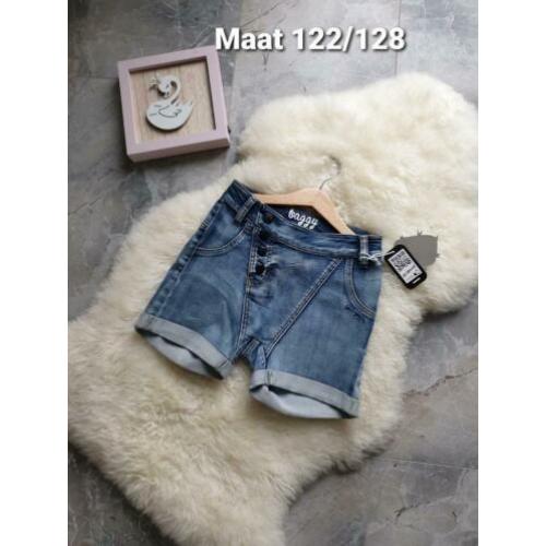 Maat 122/128 NIEUW Meisjes Spijker Baggy Korte Broek