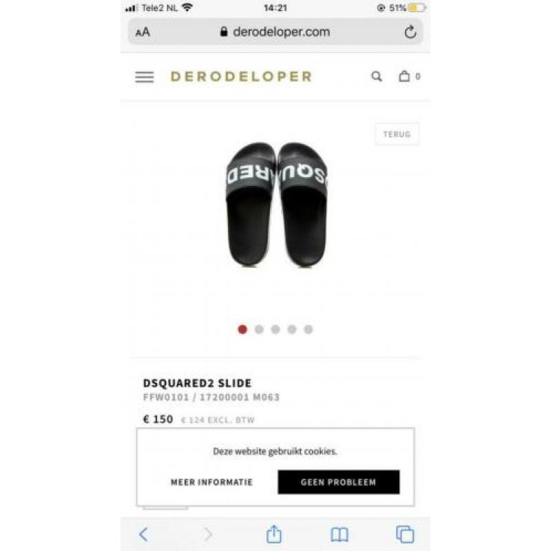 Dsquared slippers maat 39 valt als 38 ORIGINEEL