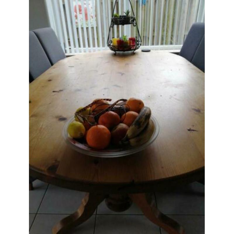 grenen ovale eettafel