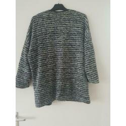 Zwart met wit gemêleerd jasje / vest maat M H&M NIEUW