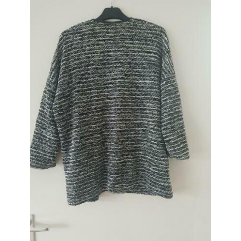 Zwart met wit gemêleerd jasje / vest maat M H&M NIEUW