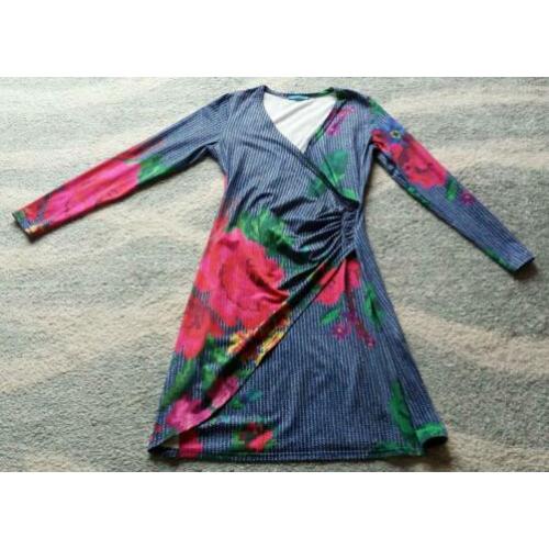 Lien en Giel jurk print bloemen stretch, maat M