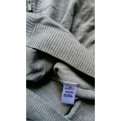Benotti zgan grijze gebreide hoodie vest trui h&m S M