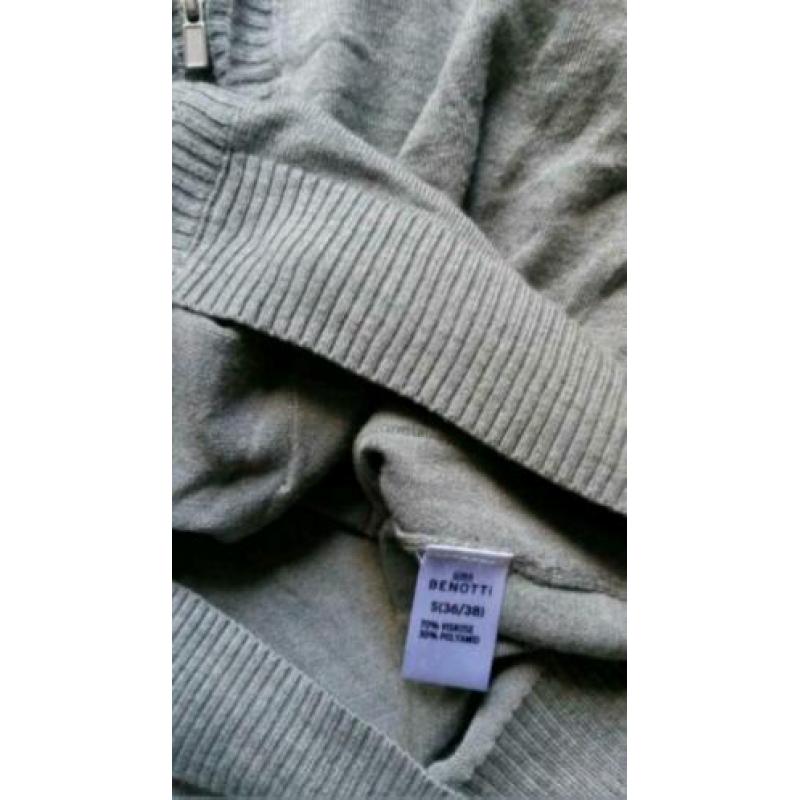 Benotti zgan grijze gebreide hoodie vest trui h&m S M