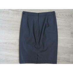 Donkerblauw leren-look rok maat 38