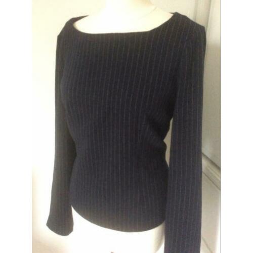 Zgan. Josephine & Co top lange mouw, krijtstreep blauw 44